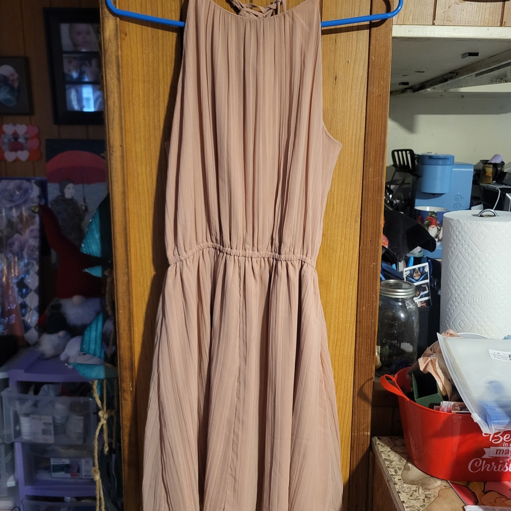 Abercrombie & Fitch Blush Pink Sleeveless Pleated Mini Dress